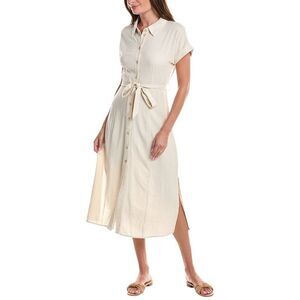 Marion Womens  Linen-Blend Midi Dress, Brown
